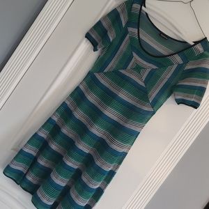 Bebe Sheer Knit Stripe Dress